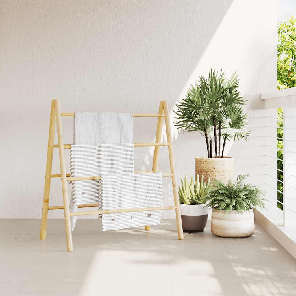 vidaXL Double Towel Ladder with 4 Rungs 90x50x100 cm Bamboo