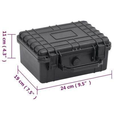 vidaXL Portable Flight Case Black 24x19x11 cm PP,  vidaXL Portable Flight Case Black 24x19x11 cm PP