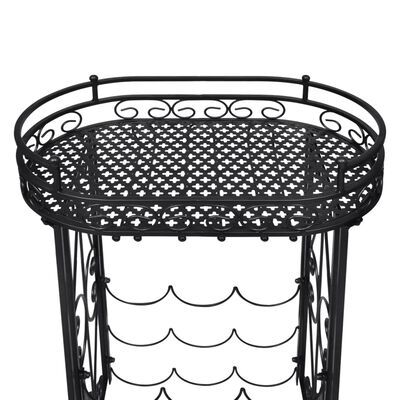 vidaXL Wine Rack with Glass Holder for 9 Bottles Metal,  vidaXL Wine Rack with Glass Holder for 9 Bottles Metal