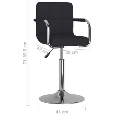 vidaXL Bar Stool Black Fabric, black vidaXL Bar Stool Black Fabric