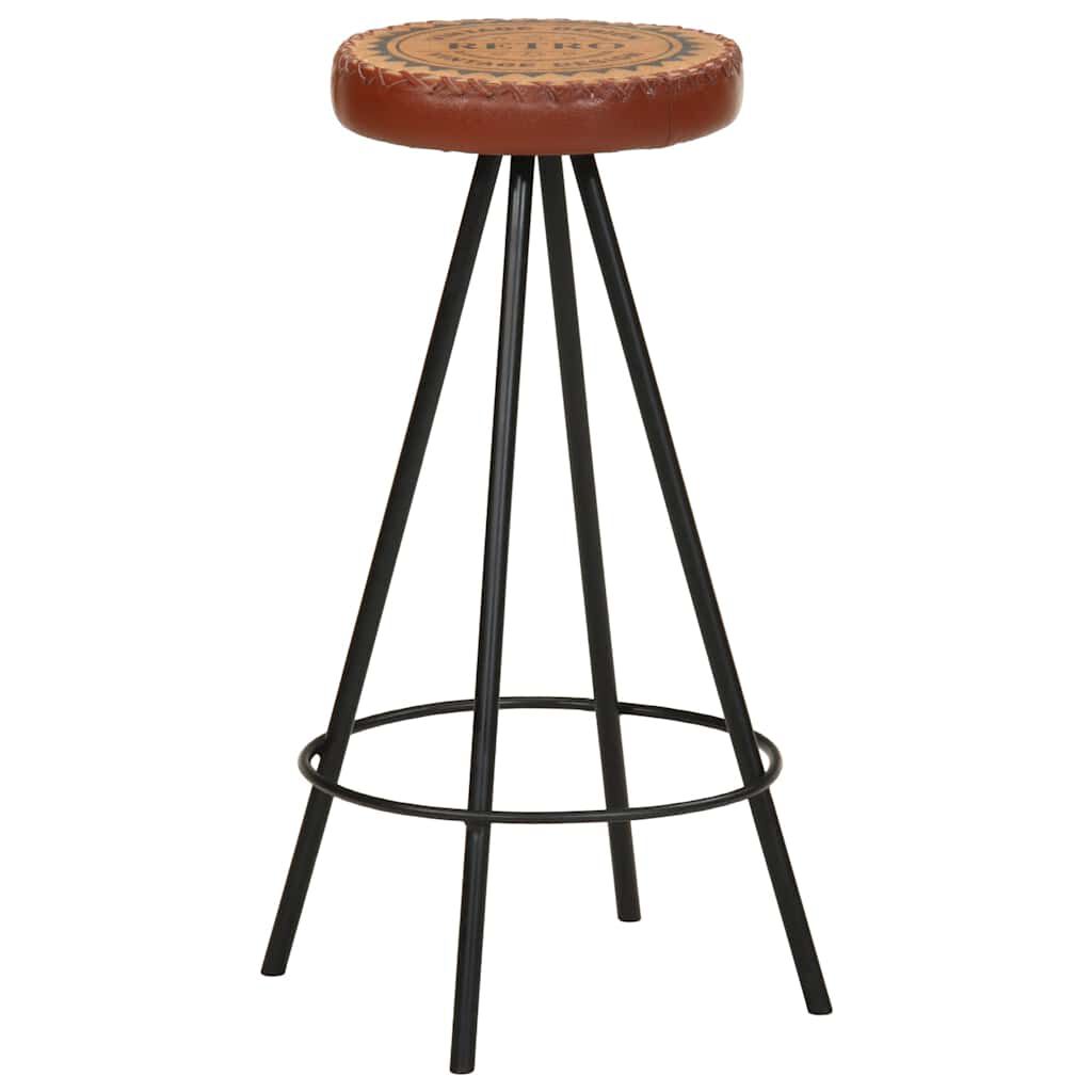 vidaXL Bar Stools 4 pcs Real Leather