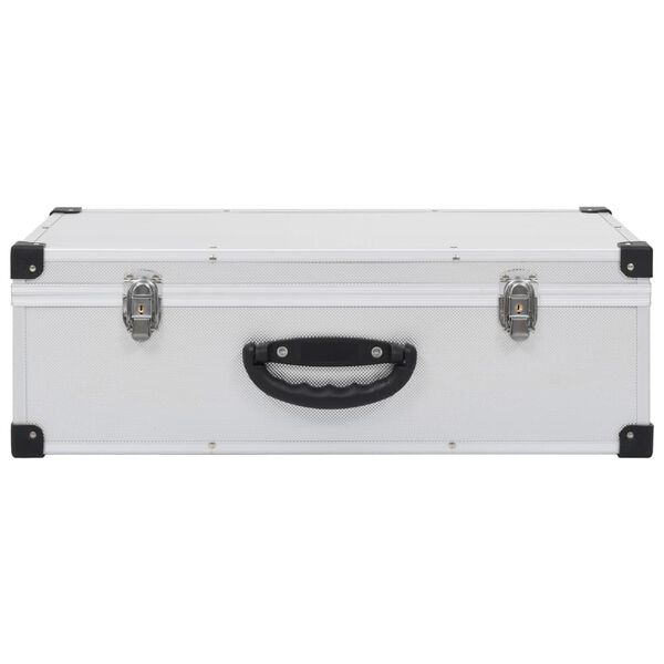 vidaXL CD Case for 80 CDs Aluminium ABS Silver