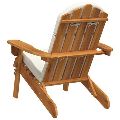 vidaXL Adirondack Garden Chair with Cushions Solid Wood Acacia, brown and cream vidaXL Adirondack Garden Chair with Cushions Solid Wood Acacia