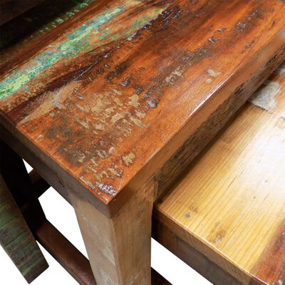 vidaXL Nesting Table Set 3 Pieces Vintage Reclaimed Wood