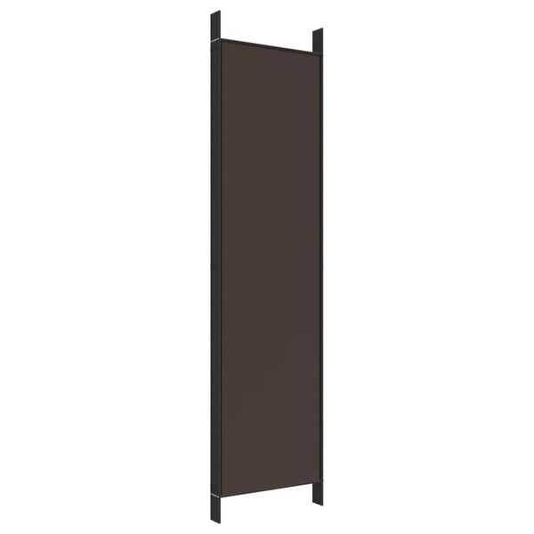 vidaXL 5-Panel Room Divider Brown 250x200 cm Fabric