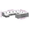 vidaXL 11 Piece Garden Lounge Set with Cushions Poly Rattan Grey