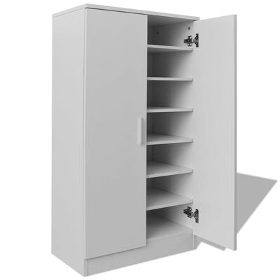vidaXL Shoe Cabinet 7 Shelves White, white vidaXL Shoe Cabinet 7 Shelves White