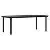 vidaXL Garden Dining Table Black 200x100x74 cm Steel and Glass