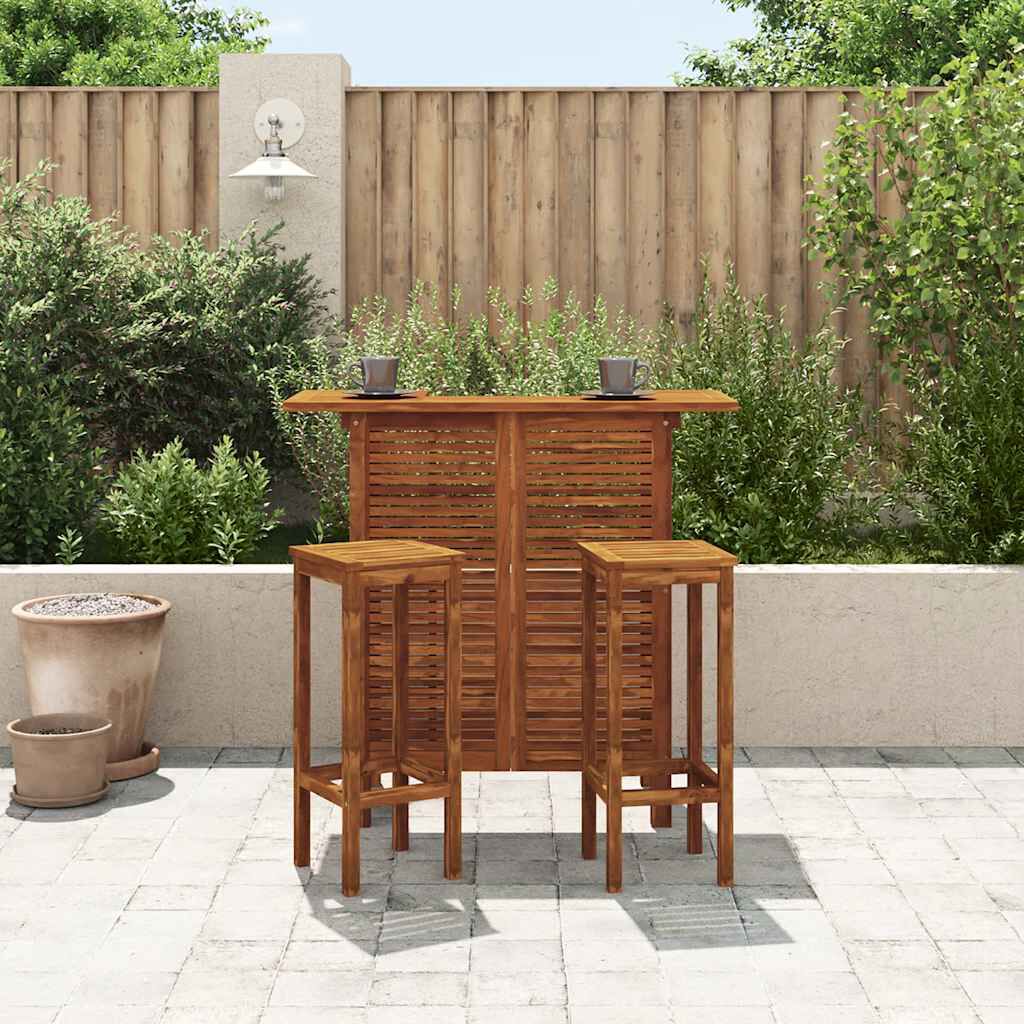 vidaXL 3 Piece Garden Bar Set Solid Wood Acacia
