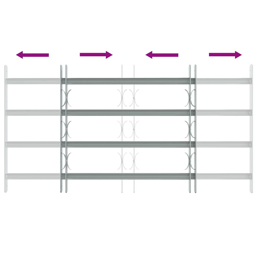 Adjustable Security Grille for Windows with 4 Crossbars 700-1050 mm