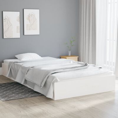 vidaXL Bed Frame without Mattress White Solid Wood 100x200 cm, white vidaXL Bed Frame without Mattress White Solid Wood 100x200 cm