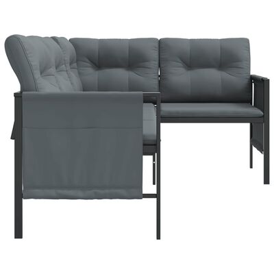 vidaXL Garden Corner Sofa Anthracite Steel and Textilene,  vidaXL Garden Corner Sofa Anthracite Steel and Textilene