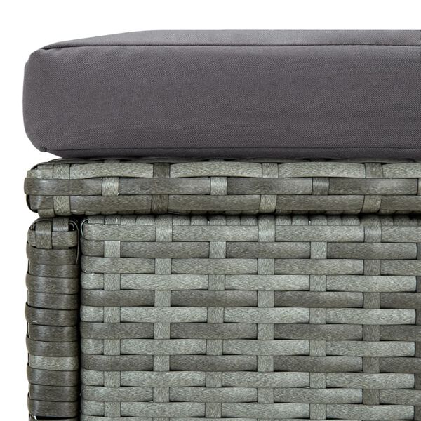 vidaXL 6 Piece Garden Lounge Set with Cushions Poly Rattan Grey