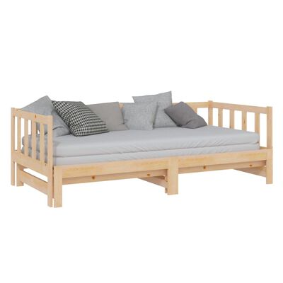 vidaXL Day Bed with Trundle 90x200 cm Solid Wood Pine