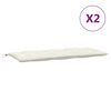 vidaXL Garden Bench Cushions 2 pcs Melange Cream 120x50x7 cm Fabric