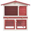 vidaXL Outdoor Rabbit Hutch 3 Doors Red Wood