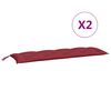 vidaXL Garden Bench Cushions 2pcs Wine Red 150x50x7cm Oxford Fabric