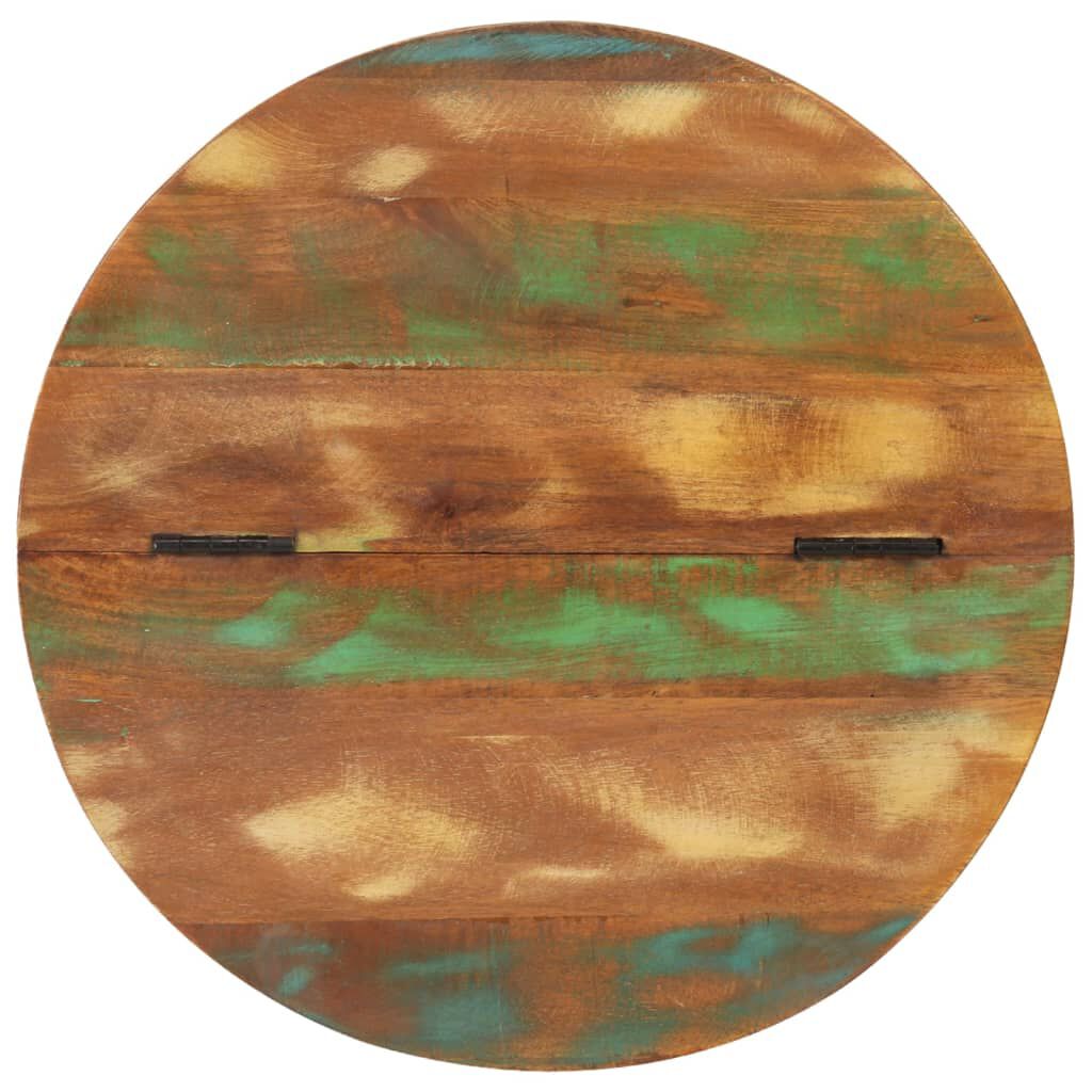 vidaXL Coffee Table Black 50x39.5 cm Solid Wood Reclaimed