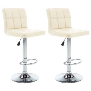 vidaXL Bar Stools 2 pcs Cream Faux Leather