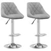 vidaXL Bar Stool 2 pcs Light Grey Velvet