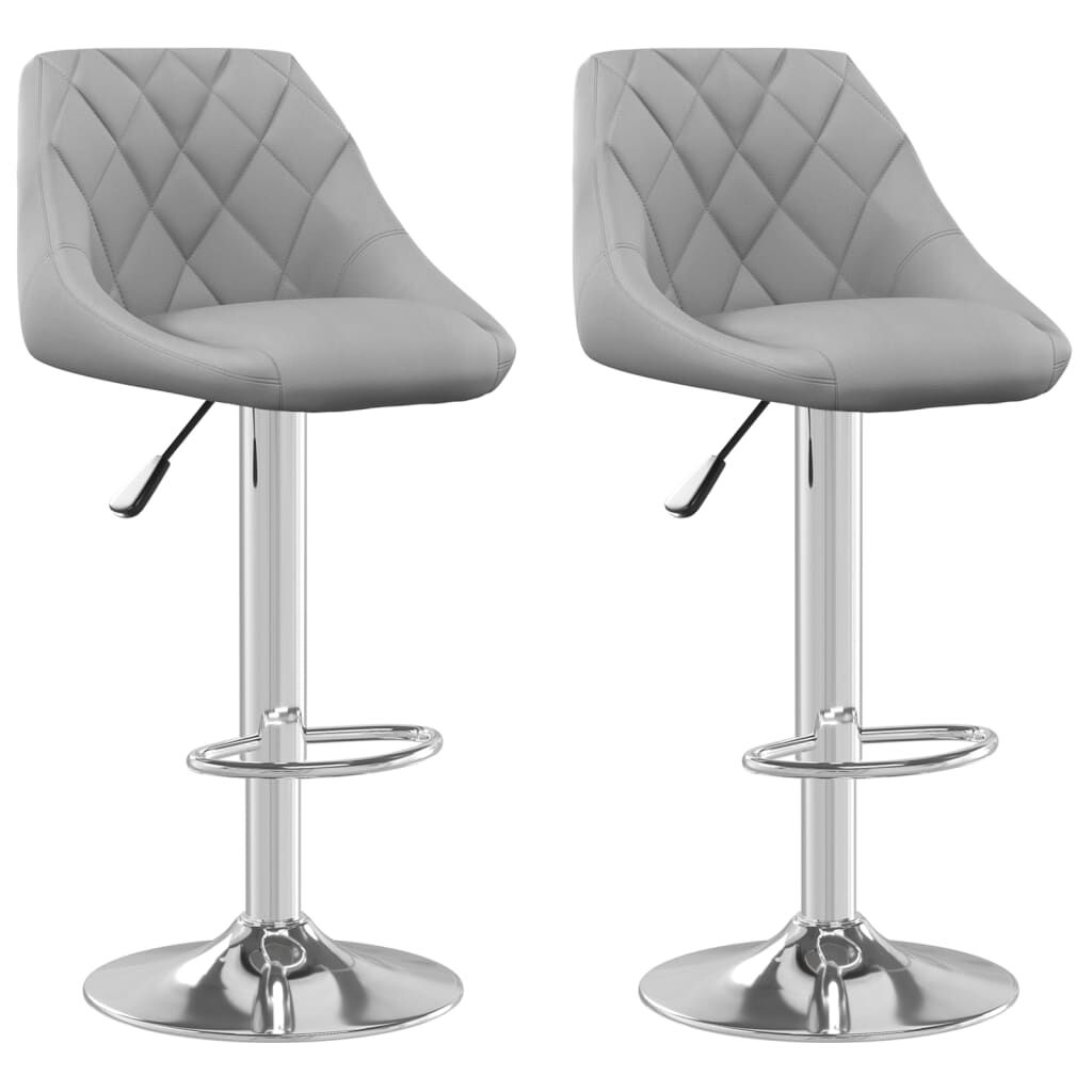 vidaXL Bar Stool 2 pcs Light Grey Velvet