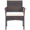 vidaXL 4 Piece Garden Lounge Set with Cushion Poly Rattan Brown