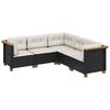 vidaXL 5 Piece Garden Sofa Set with Cushions Black Poly Rattan