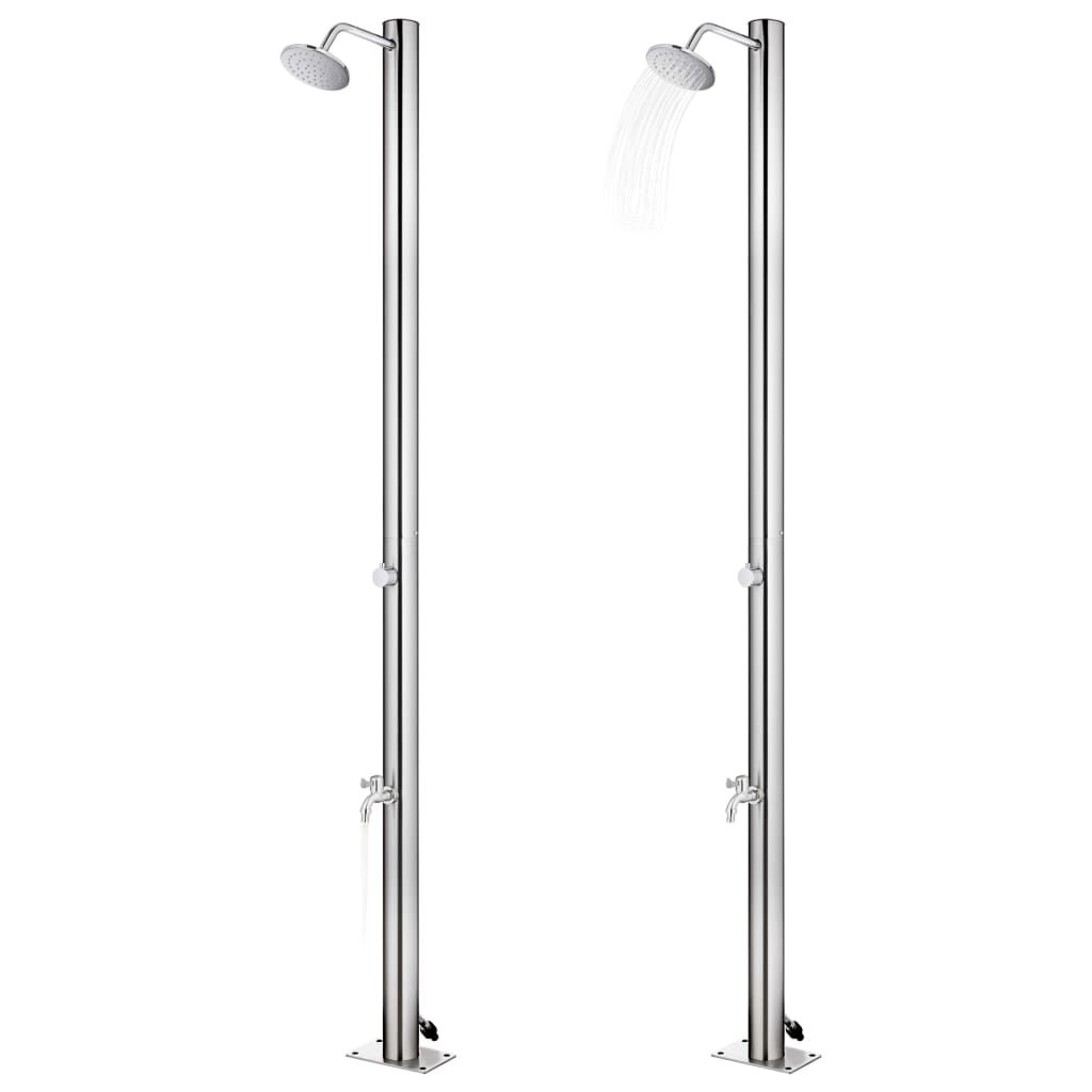 vidaXL Garden Shower 215 cm Stainless Steel