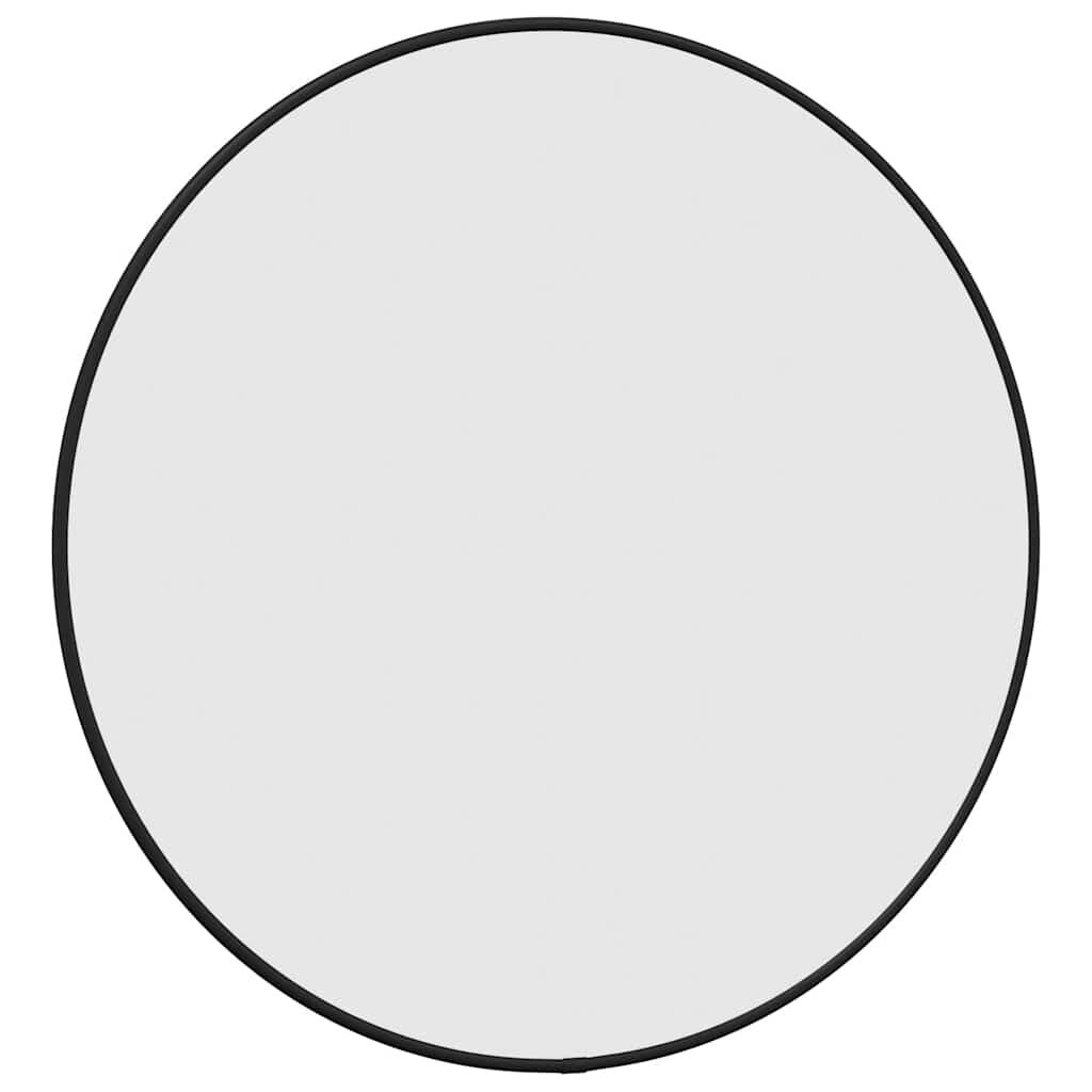 vidaXL Wall Mirror Black Ø 50 cm Round