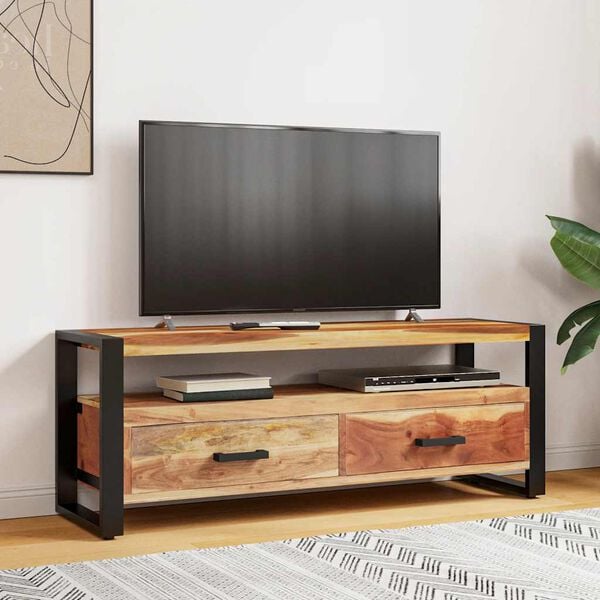 vidaXL TV Cabinet 120x35x45 cm Solid Wood with Honey Finish