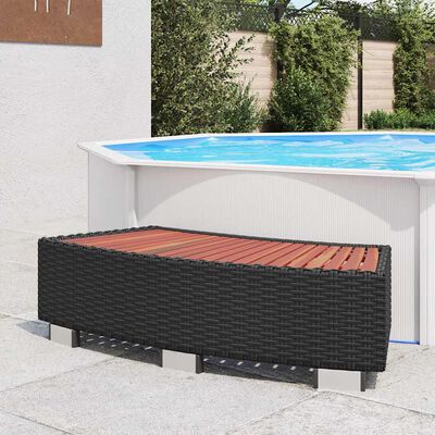 vidaXL Spa Step Poly Rattan 92x45x25 cm Black, black vidaXL Spa Step Poly Rattan 92x45x25 cm Black