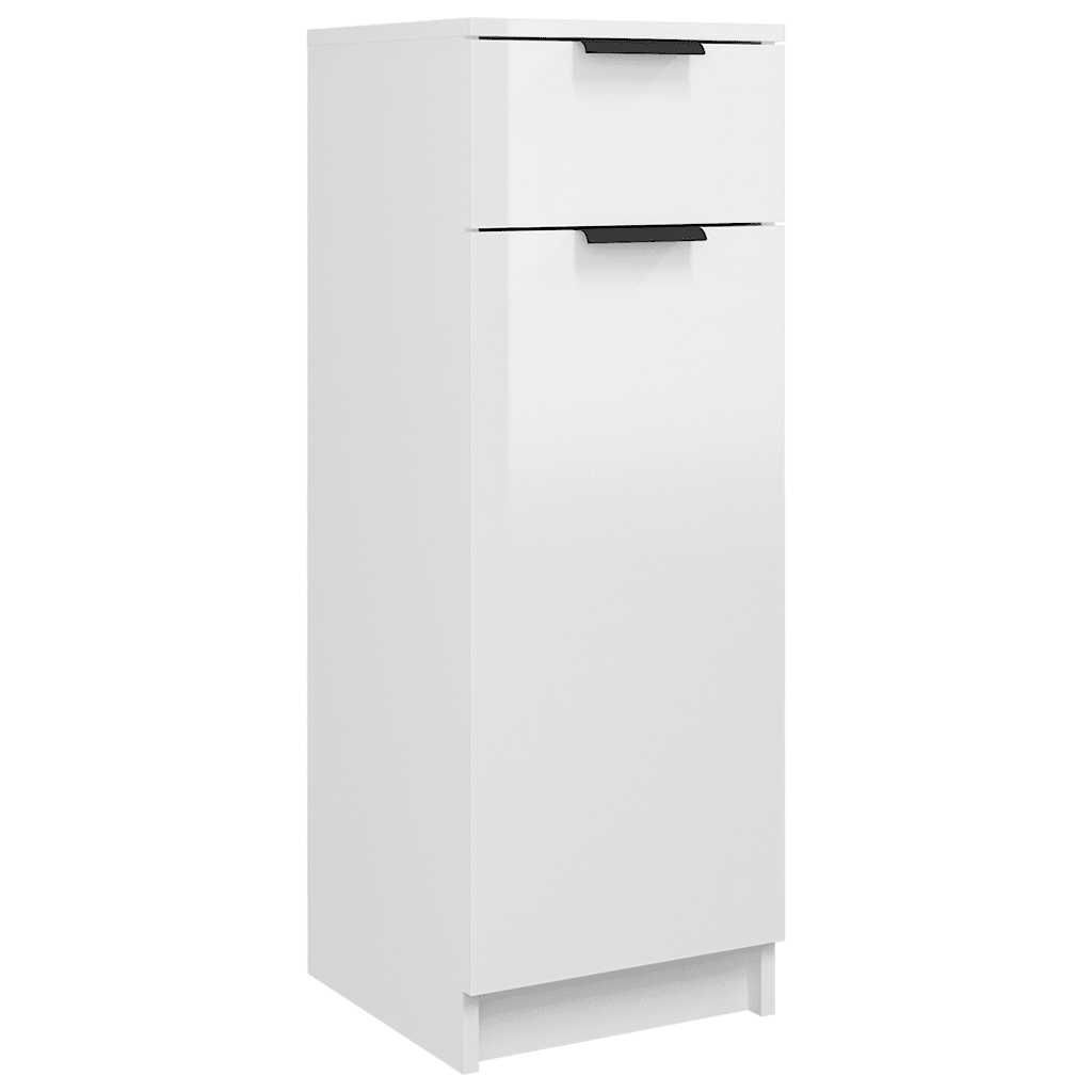 vidaXL Bathroom Cabinet High Gloss White 32x34x90 cm Engineered Wood
