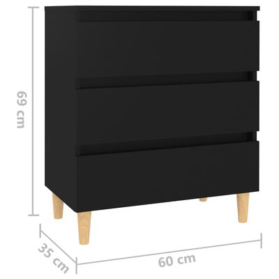 vidaXL Sideboard Black 60x35x69 cm Engineered Wood, black vidaXL Sideboard Black 60x35x69 cm Engineered Wood