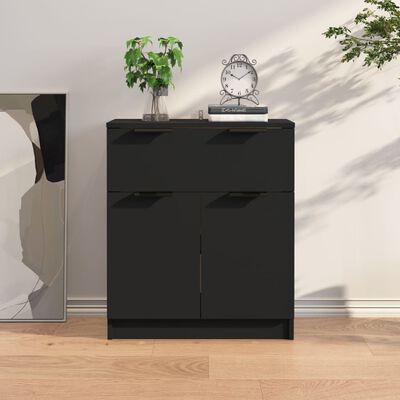 vidaXL Sideboard Black 60x30x70 cm Engineered Wood, black vidaXL Sideboard Black 60x30x70 cm Engineered Wood