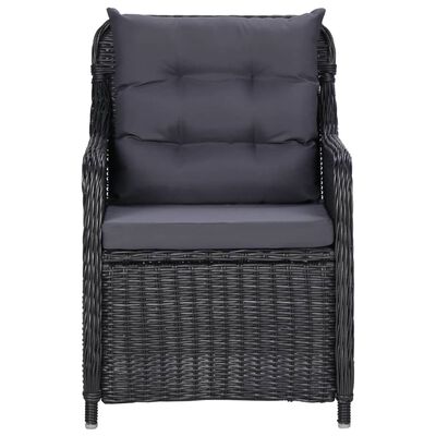 vidaXL 3 Piece Garden Dining Set Black, black vidaXL 3 Piece Garden Dining Set Black