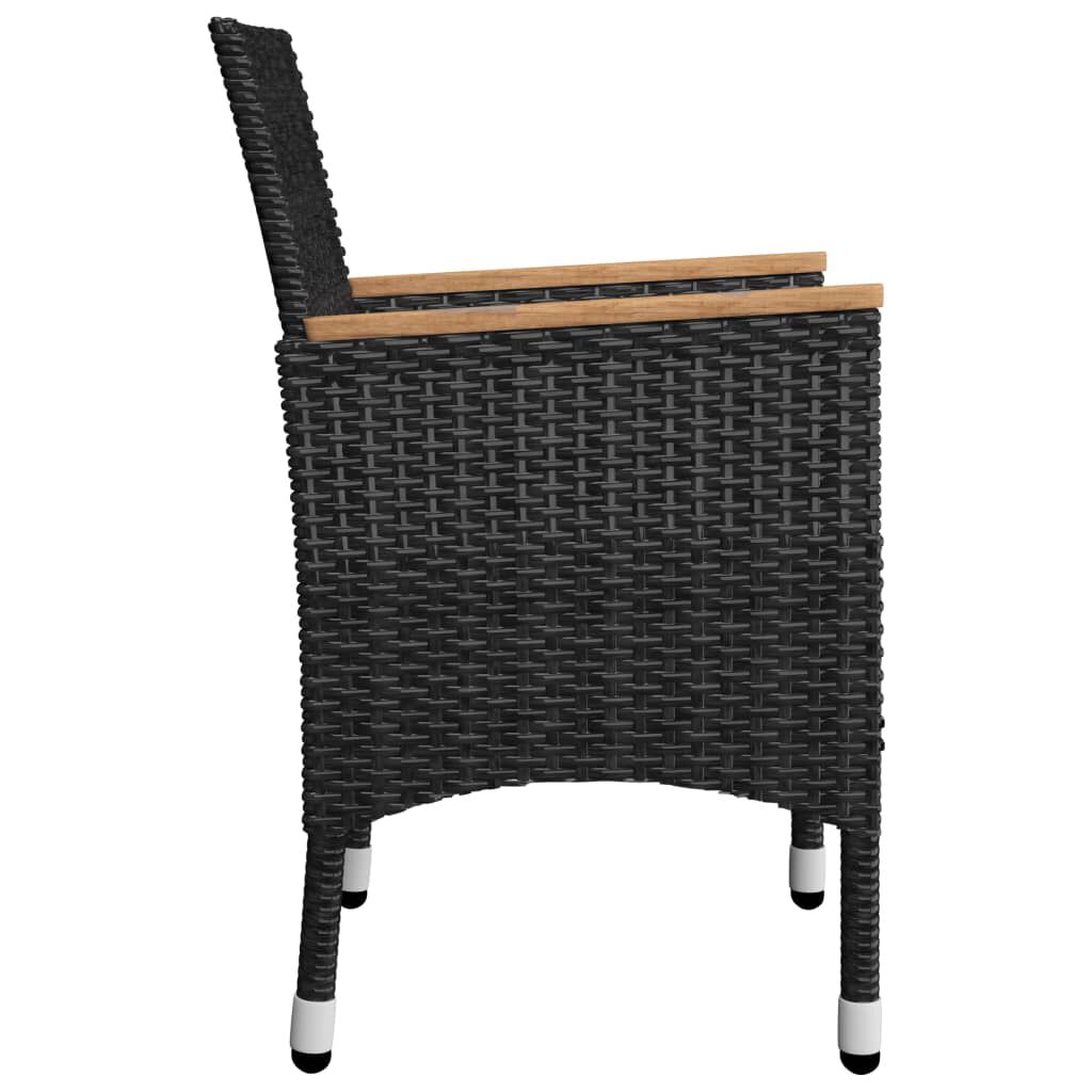 vidaXL 9 Piece Garden Dining Set Black