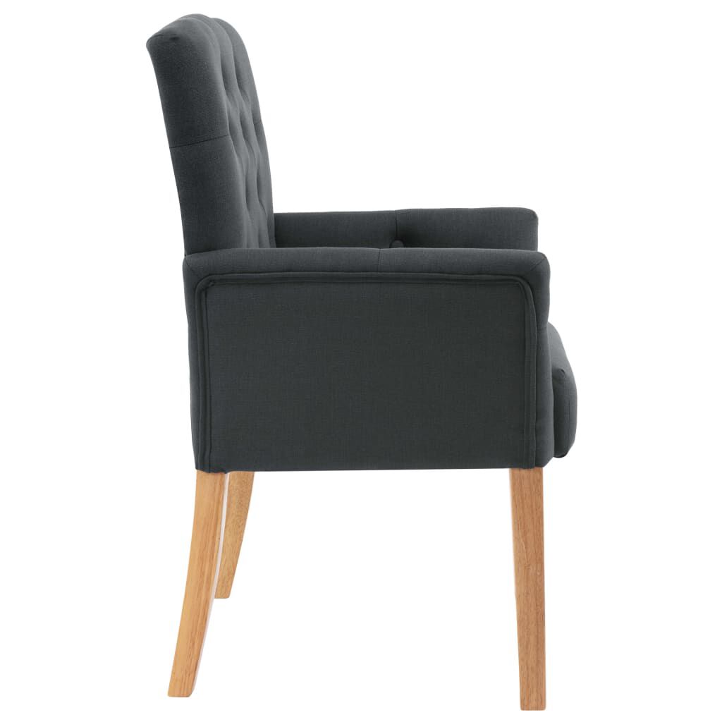 vidaXL Dining Chairs with Armrests 2 pcs Grey Fabric