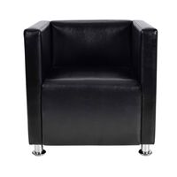 vidaXL Cube Armchair Black Faux Leather, black vidaXL Cube Armchair Black Faux Leather