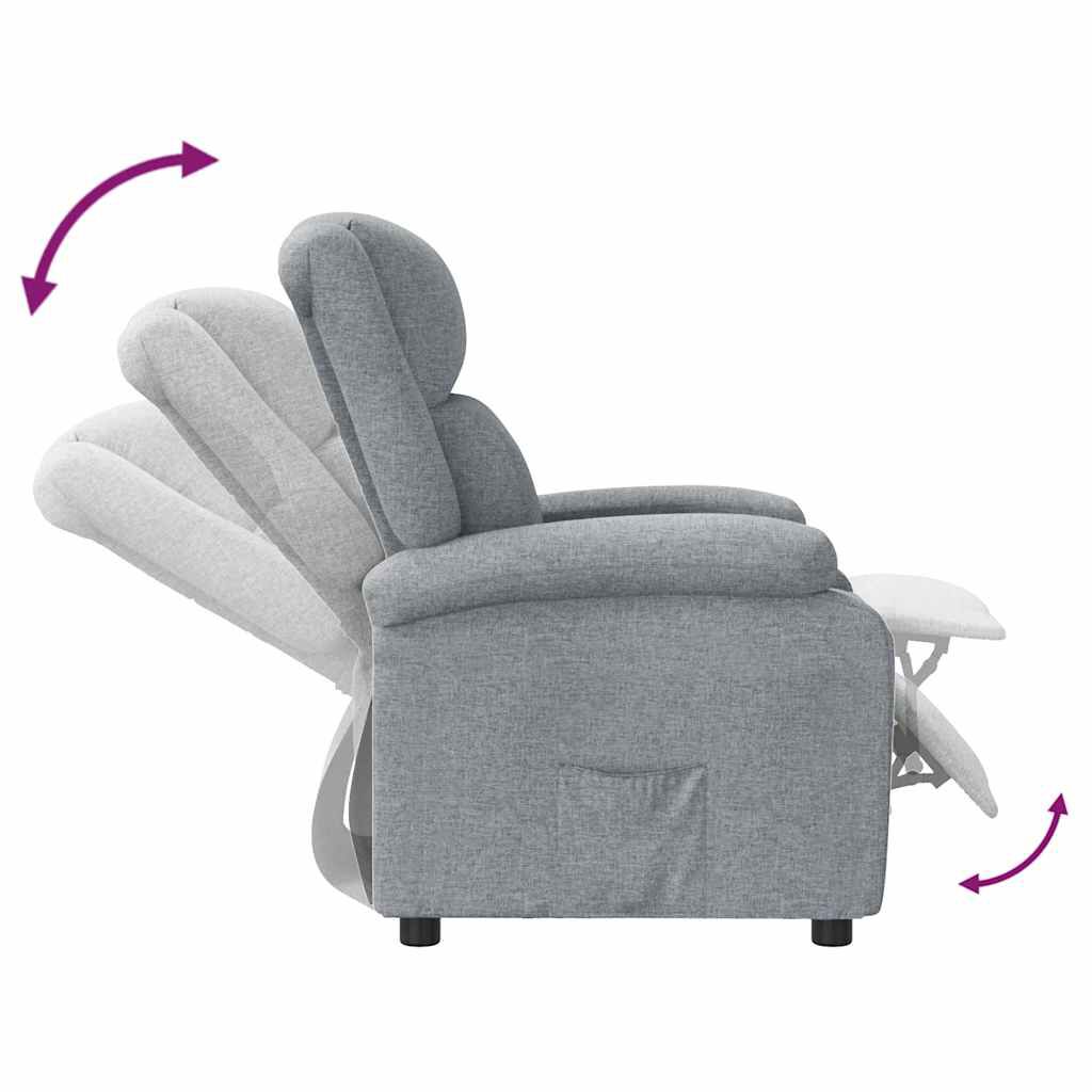vidaXL Recliner Chair Light Grey Fabric