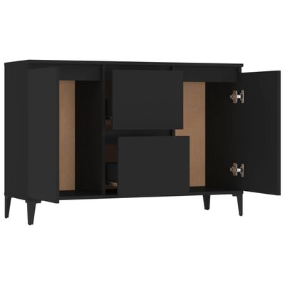 vidaXL Sideboard Black 102x35x70 cm Engineered Wood, black vidaXL Sideboard Black 102x35x70 cm Engineered Wood
