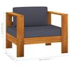 vidaXL 8 Piece Garden Lounge Set with Dark Grey Cushions Acacia Wood