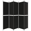 vidaXL 5-Panel Room Divider Black 250x220 cm Fabric