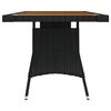 vidaXL Garden Table Black 160x70x72 cm Poly Rattan & Solid Acacia Wood