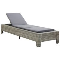 vidaXL Sunbed with Cushion Grey Poly Rattan, grey vidaXL Sunbed with Cushion Grey Poly Rattan