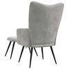 vidaXL Relaxing Chair with a Stool Light Grey Velvet