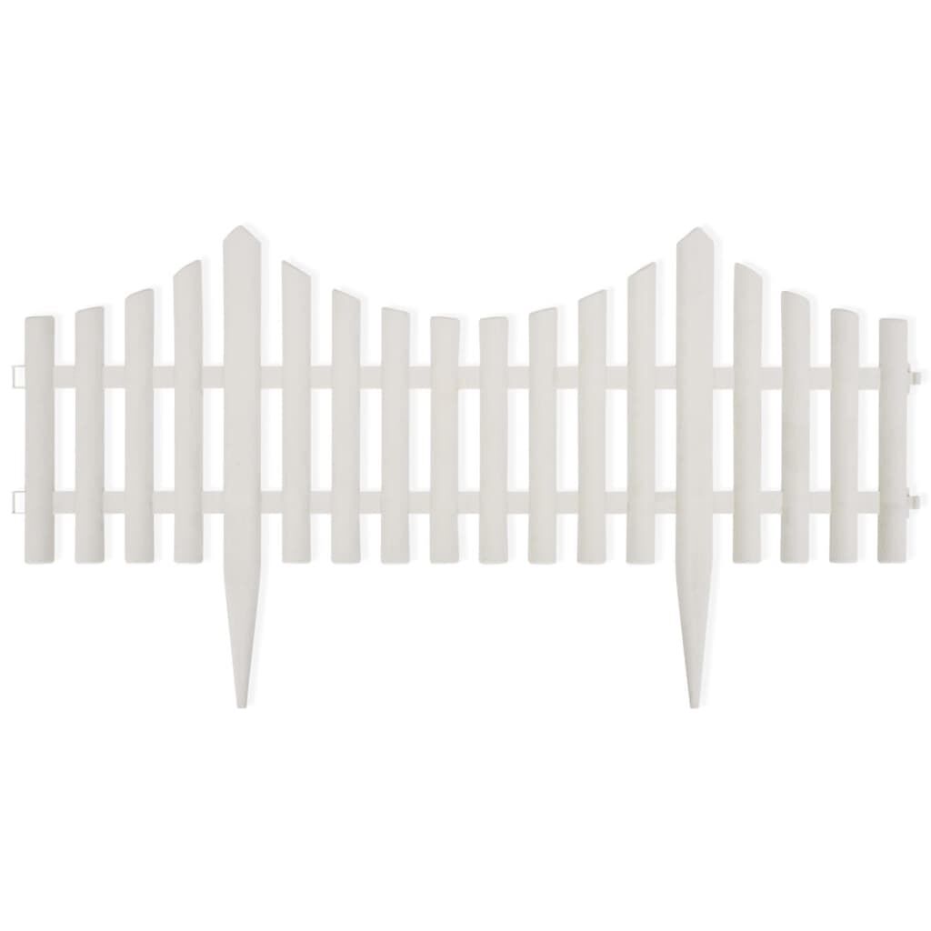 vidaXL White Lawn Divider 17 pcs / 10 m