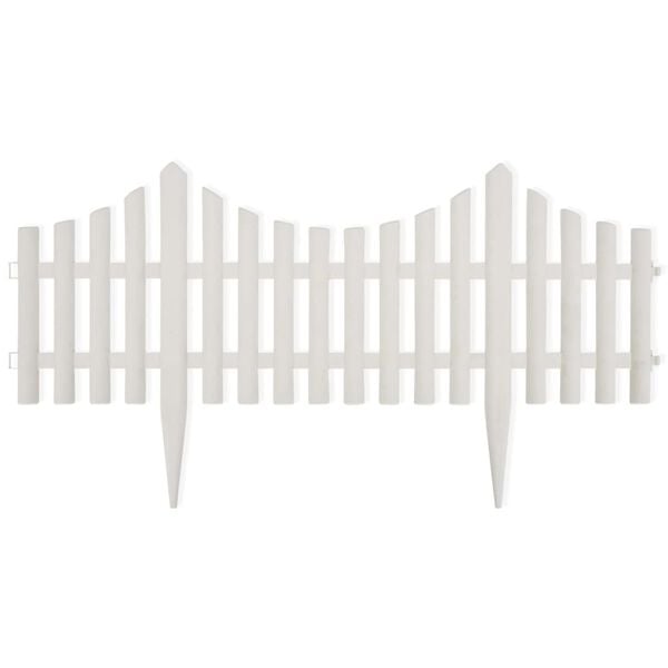 vidaXL White Lawn Divider 17 pcs / 10 m