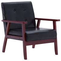 vidaXL Armchair Black Faux Leather, black vidaXL Armchair Black Faux Leather