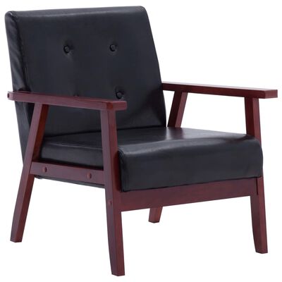 vidaXL Armchair Black Faux Leather, black vidaXL Armchair Black Faux Leather