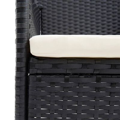 vidaXL 9 Piece Garden Dining Set with Cushions Poly Rattan Black, black and brown vidaXL 9 Piece Garden Dining Set with Cushions Poly Rattan Black